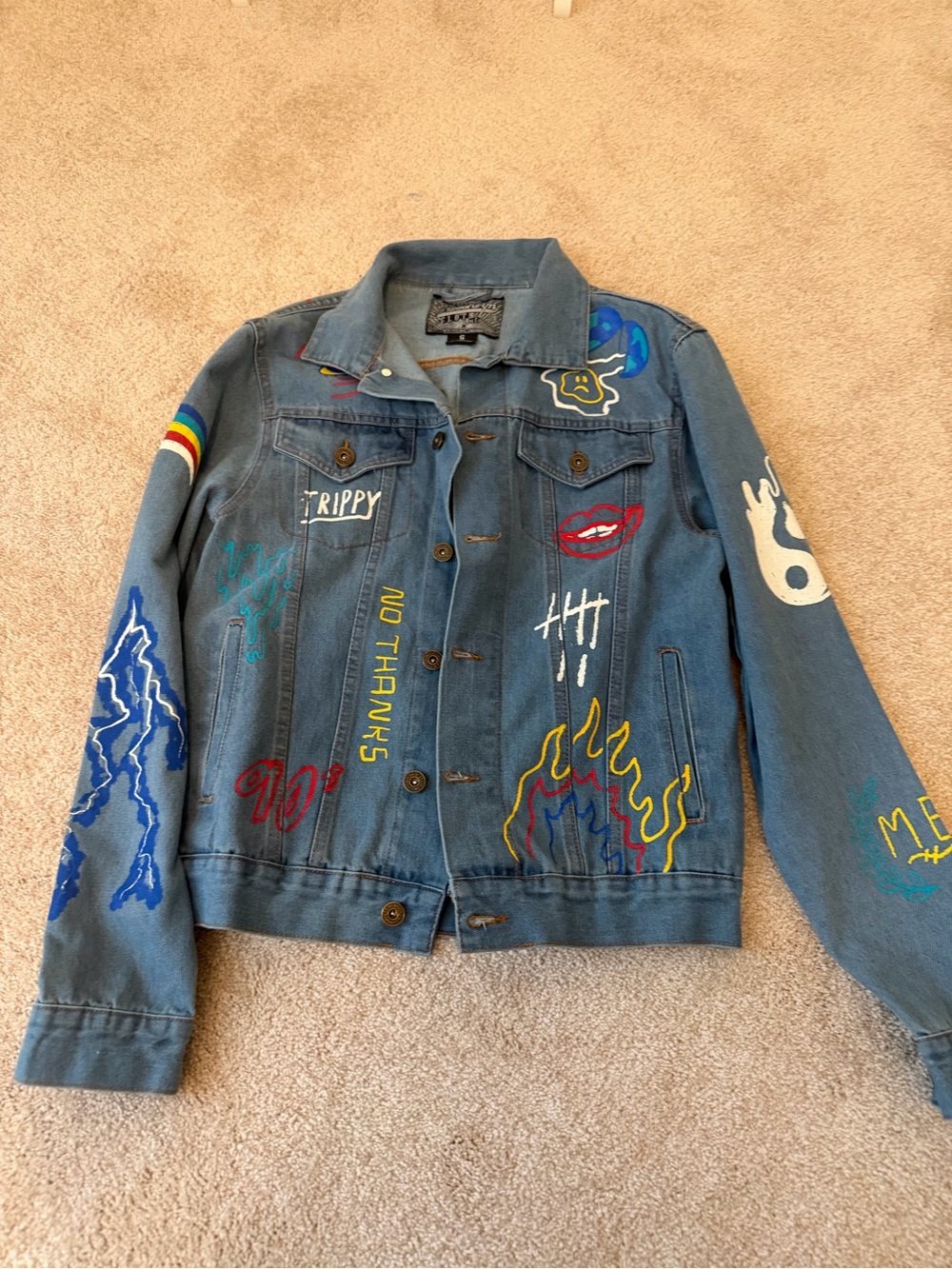 Brooklyn Cloth Denim Jacket with Colorful Embroidered Patches